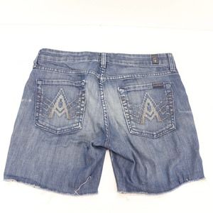 7 For All Mankind Jeans Denim Cut Off Shorts A Pocket Size 28